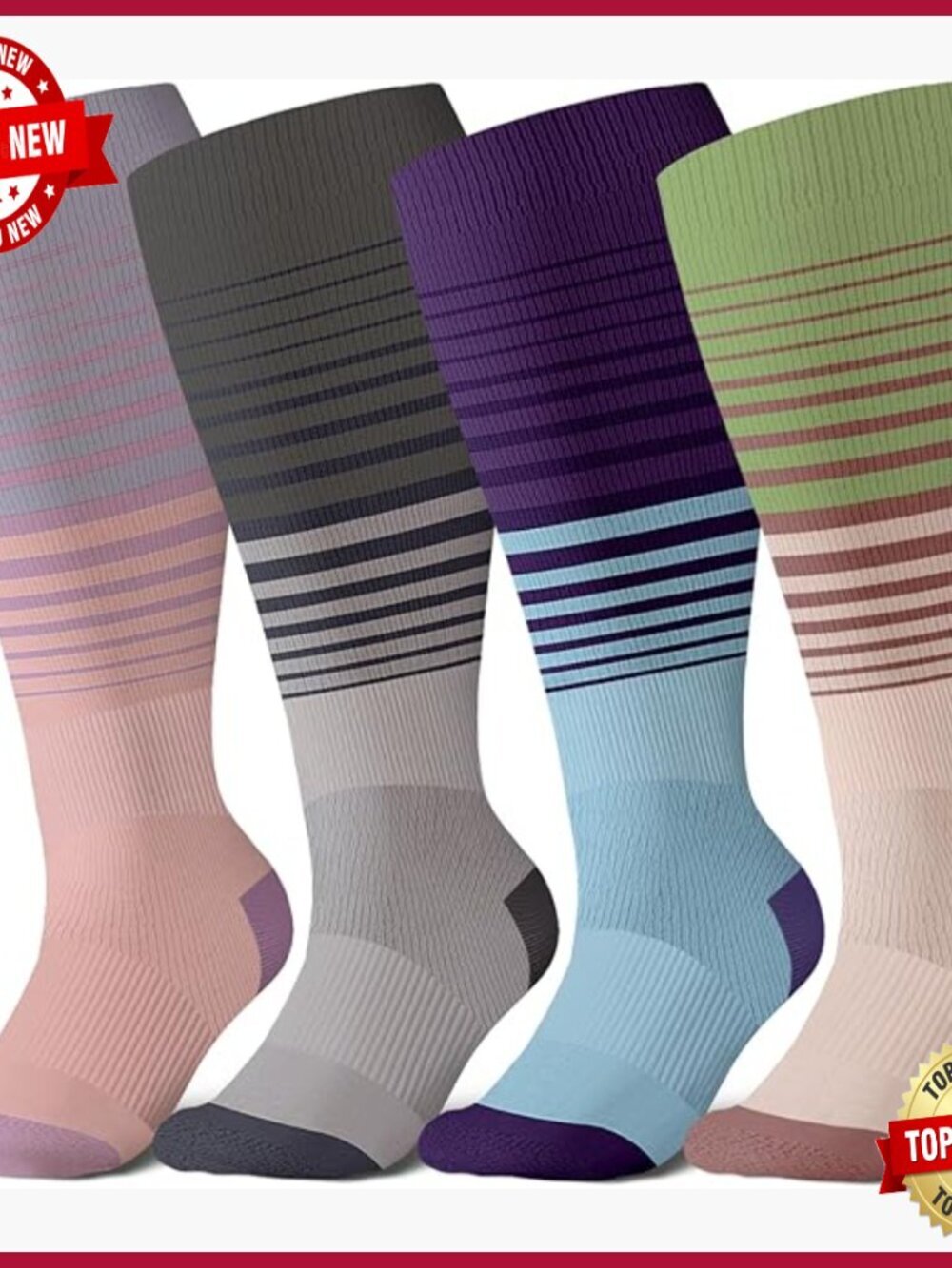 Plus Size Compression Socks for Women & Men, 20-30mmHg Knee High, Nurse Travel